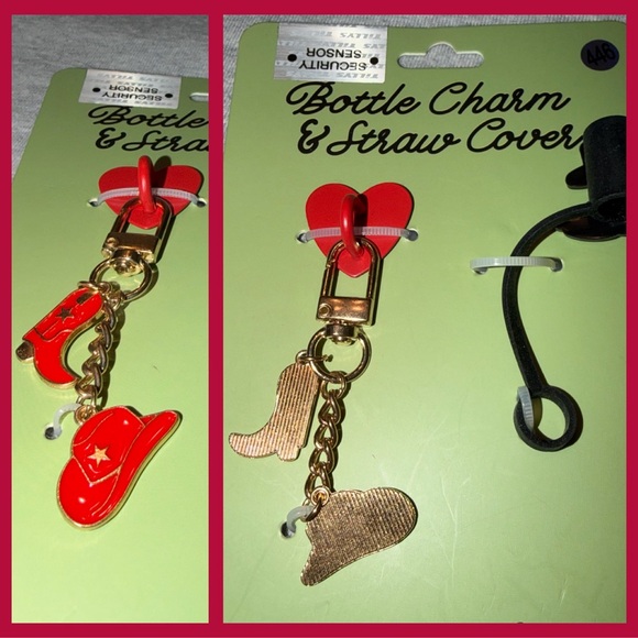 Tilly’s Cowgirl Bottle Charm Straw Topper + Gold Studded Tumbler Reusable Straw - Picture 4 of 9